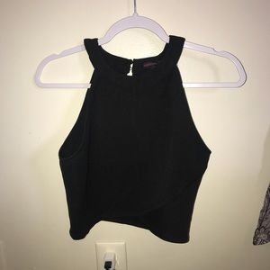 Black crop party top